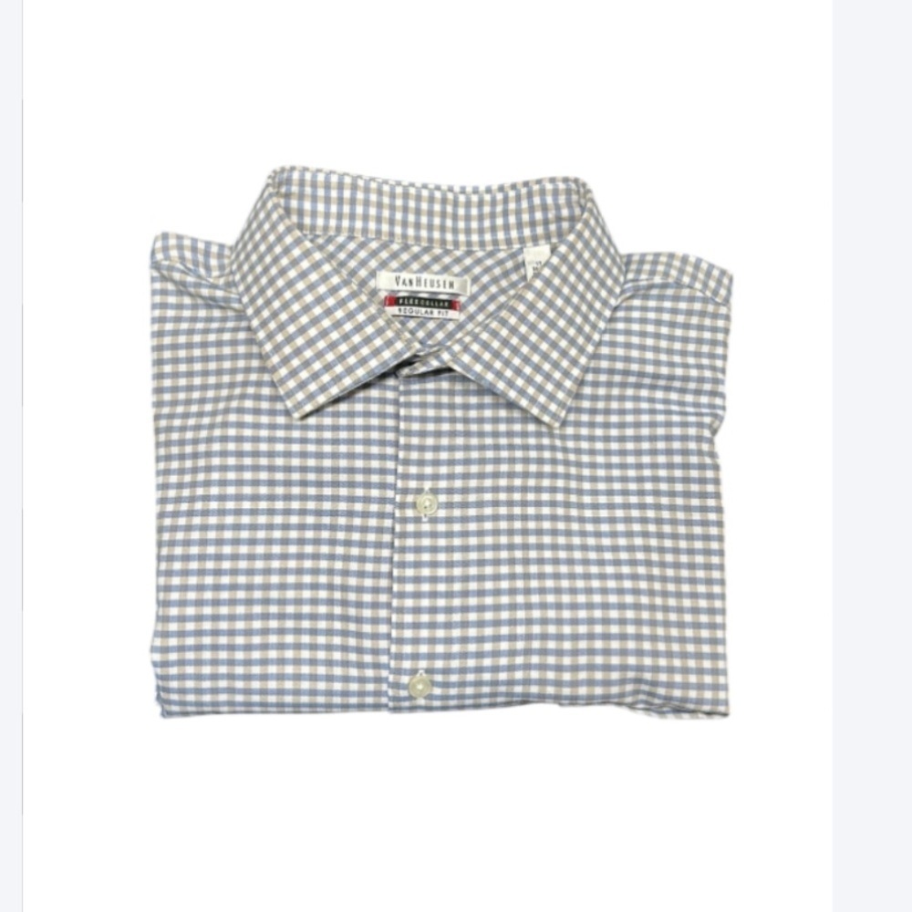 Van Heusen Men’s Plaid Dress Shirt | Long Sleeve Button Down | Neck 17 34/35